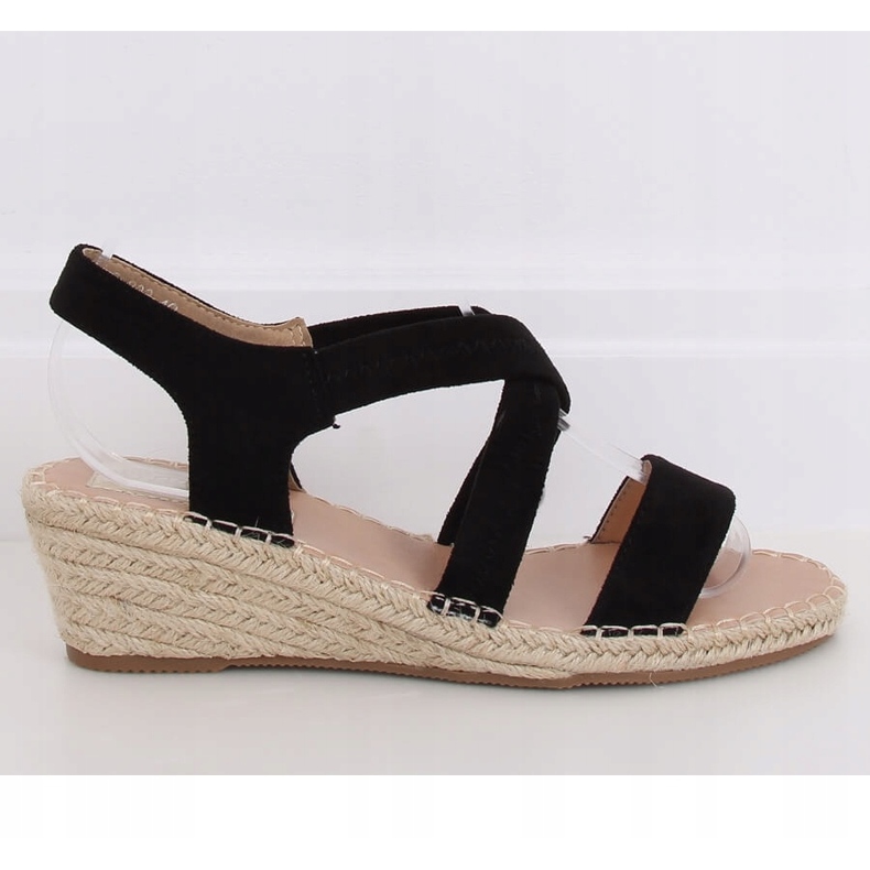 Fekete szandál ék espadrilles fekete S-823 Black 2