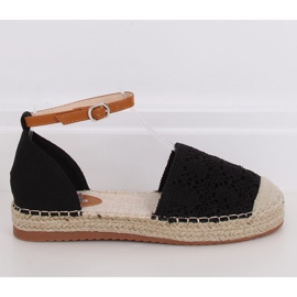 Fekete vágott espadrillák 3035 Fekete 2