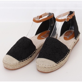 Fekete vágott espadrillák 3035 Fekete 1