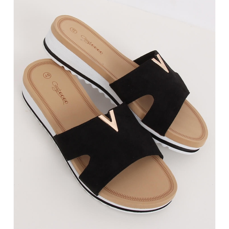 Fekete női fekete papucs G-5035 Black 1