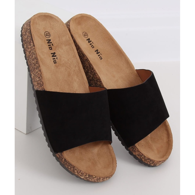 Fekete PA-354 Fekete parafa talpú papucs 1