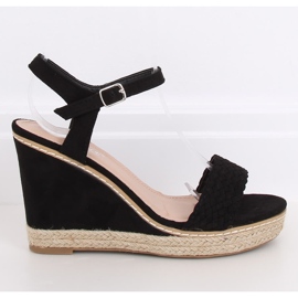 Fekete Espadrilles ékeken, fekete 100-937SC-1 Fekete 2
