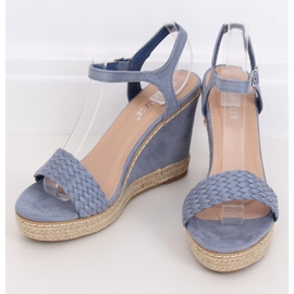 Kék Espadrilles ékeken, kék 100-937SC-1 Kék 1