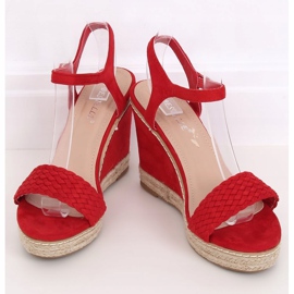 Espadrilles ékeken piros 100-937SC-1 Red 1