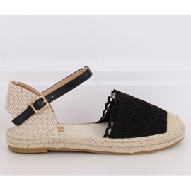 Fekete csipke espadrilles L-1067 Black 2