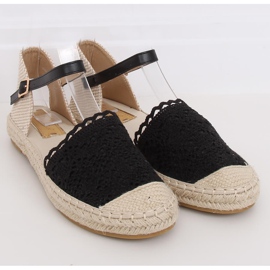 Fekete csipke espadrilles L-1067 Black 1