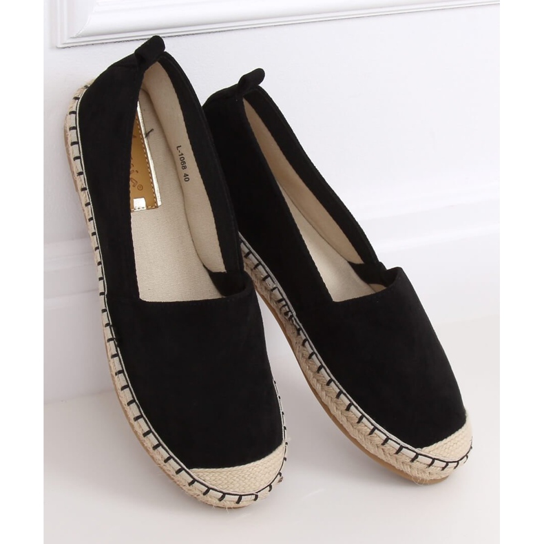 Fekete női espadrilles L-1068 Black 1 Fekete női espadrilles L-1068 Black 1