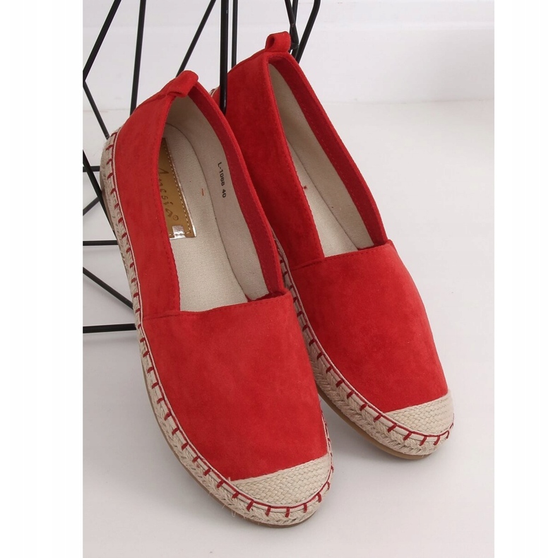 Piros női espadrilles L-1068 Red 1