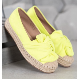 Seastar Velúr espadrillák a platformon sárga 2