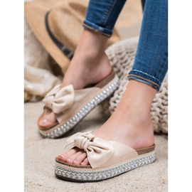 Seastar Velúr papucs dekoratív platformmal barna 2