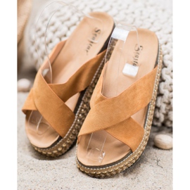 Seastar Kényelmes papucs a platformon bézs 1 Seastar Kényelmes papucs a platformon bézs 1