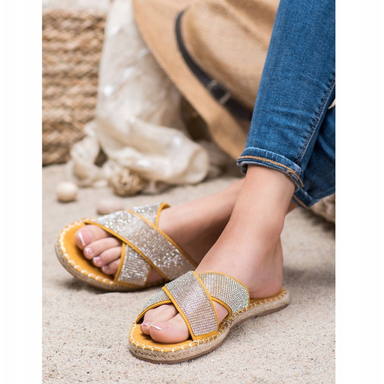 Cm Paris Stílusos papucs köbös cirkóniummal sárga 1