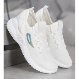 MCKEYLOR Cipők flitterekkel fehér 2