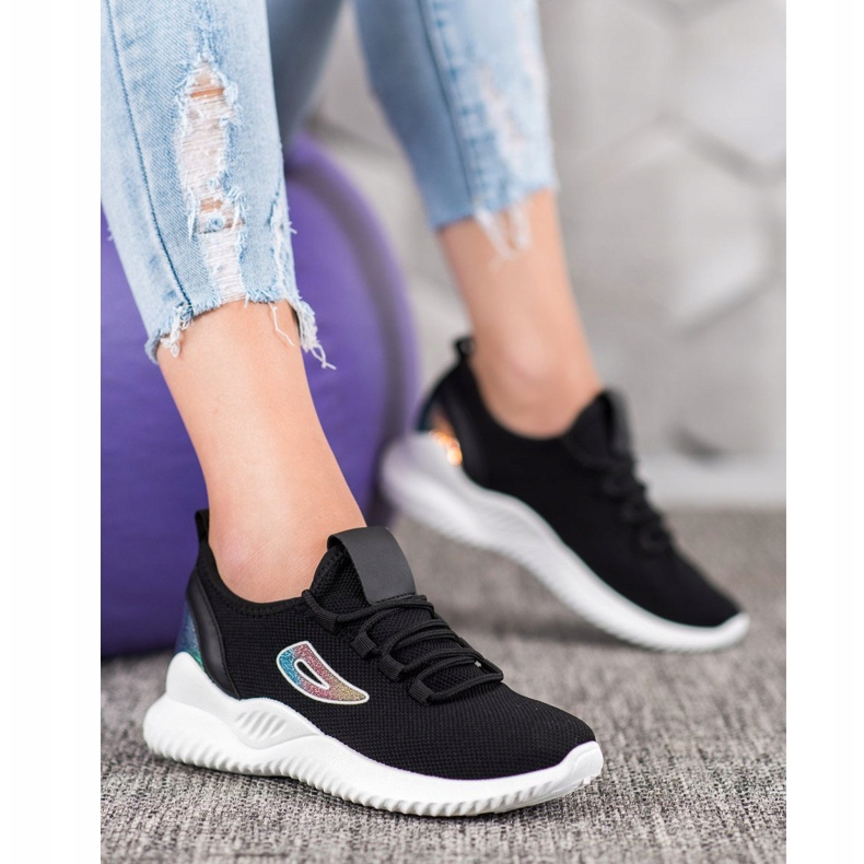 MCKEYLOR Cipők flitterekkel fekete 2