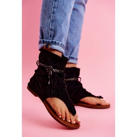 SEA Női szandál Flip-flop szárral fekete SL1011 Madrit 1