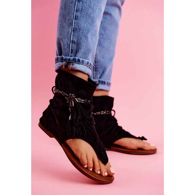 SEA Női szandál Flip-flop szárral fekete SL1011 Madrit 1