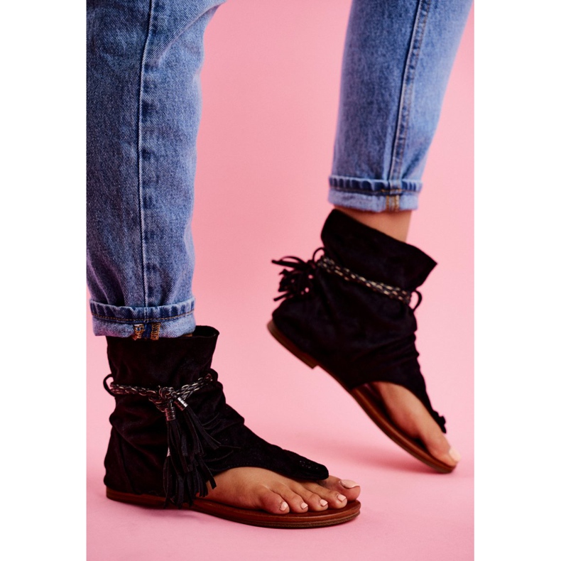 SEA Női szandál Flip-flop szárral fekete SL1011 Madrit 2