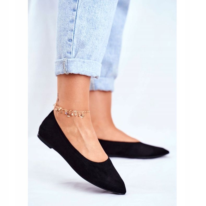 PS1 Női öko-velúr balerinák Fekete Bellissima 1