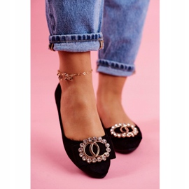 SEA Női öko-velúr fekete balerinák Montreal 2