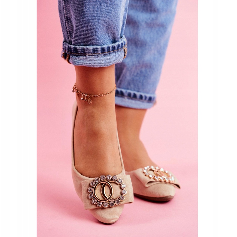 PS1 Női öko-velúr bézs balerinák Montreal 2