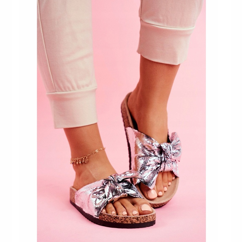 EVE Női papucs nagy ezüst Lovely Time íjjal szürke 1