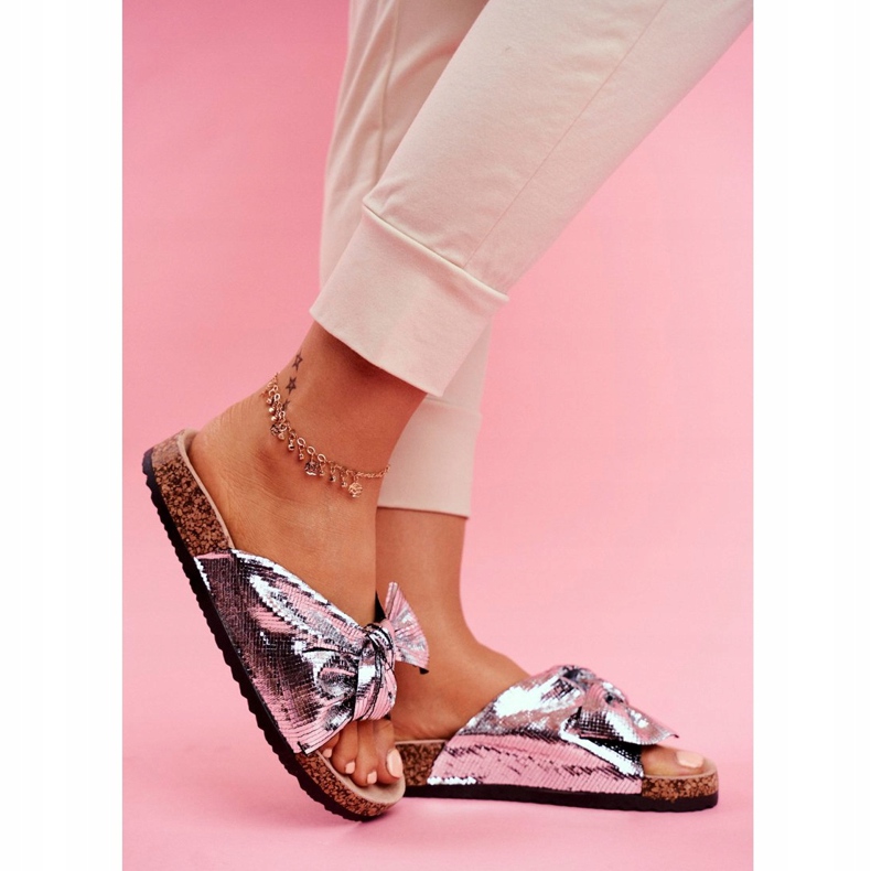 EVE Női papucs nagy ezüst Lovely Time íjjal szürke 2