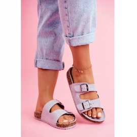 EVE Női papucs parafán, csatokkal Szürke Si Senor 1