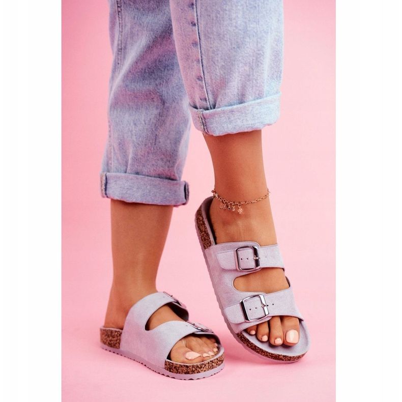 EVE Női papucs parafán, csatokkal Szürke Si Senor 1