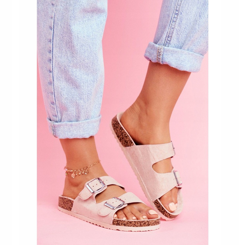 EVE Női papucs parafa dugóval csattal Pink Si Senor rózsaszín 2