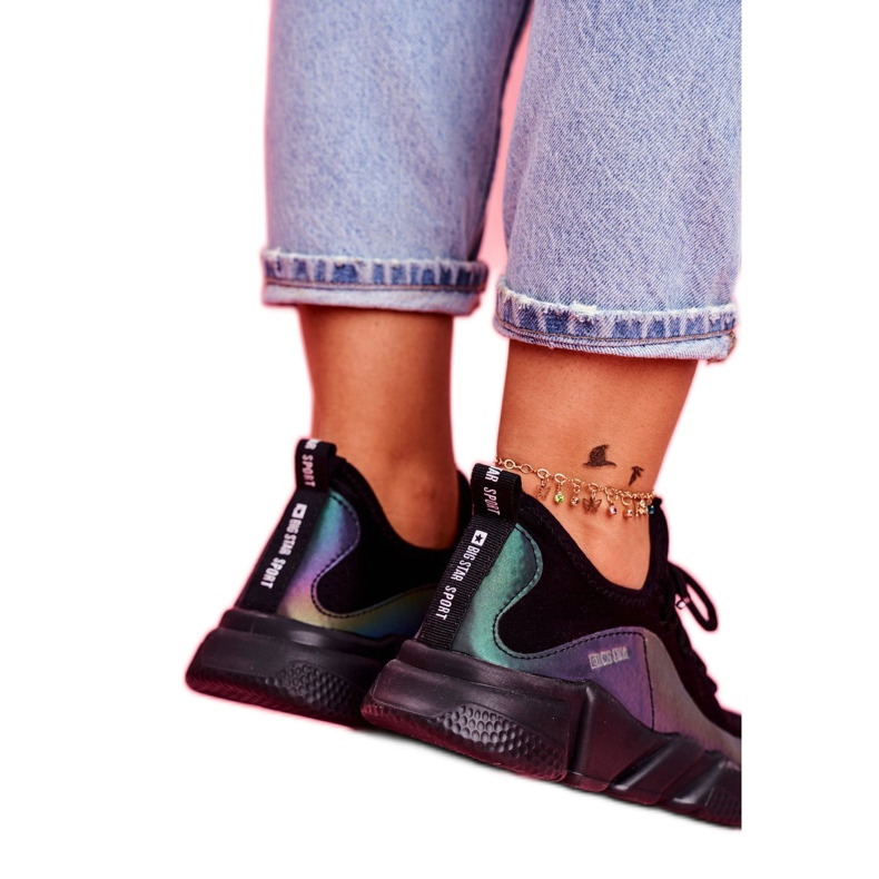 Női sportcipő Big Star Black FF274A053 fekete sokszínű 4