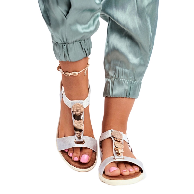 Evento női ezüst szandál 20SD14 2067 fehér szürke 2