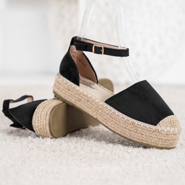 Seastar Fekete espadrillák a platformon 2