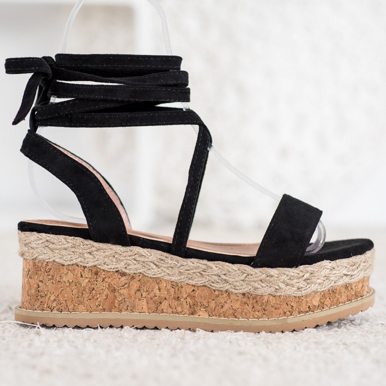 Seastar Kötve velúr szandál fekete 2