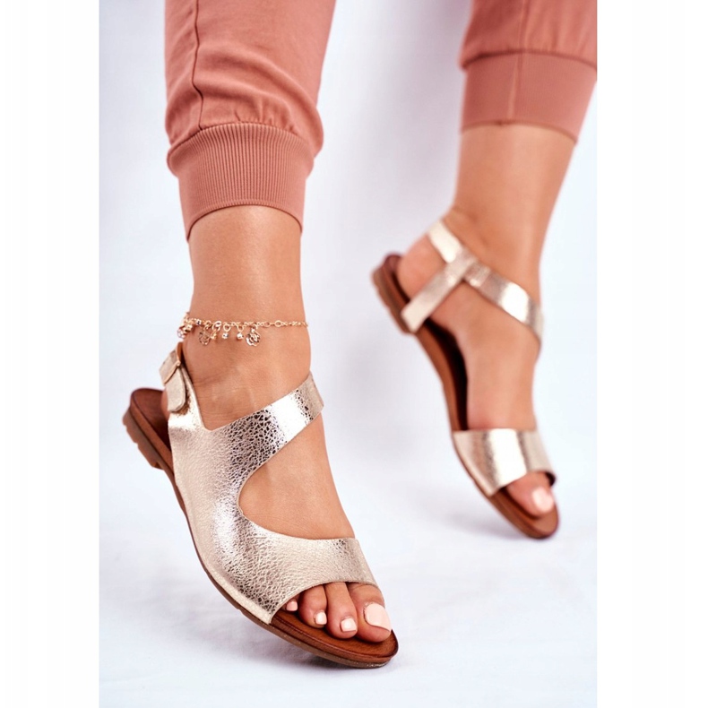 Női szandál Laura Messi bőr 1116 Snake Golden Vollare aranysárga 2