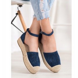 Seastar Áttört espadrillák a platformon kék 1