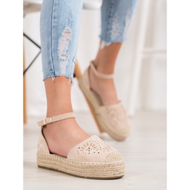 Seastar Áttört espadrillák a platformon bézs 2
