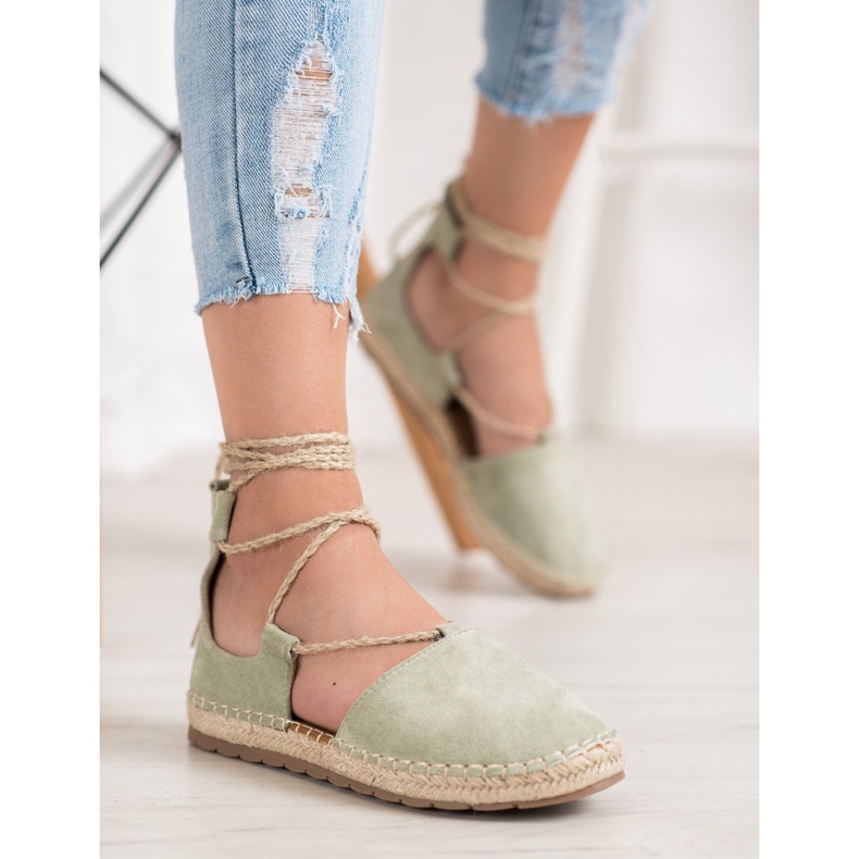 Seastar Velúr espadrilles kötéssel zöld 1