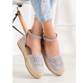 Seastar Áttört espadrillák a platformon szürke 1