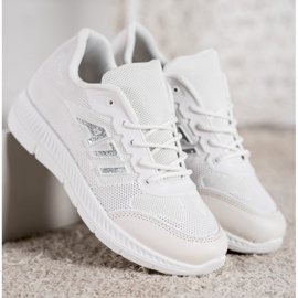 SHELOVET Kényelmes hálócipő fehér szürke 2