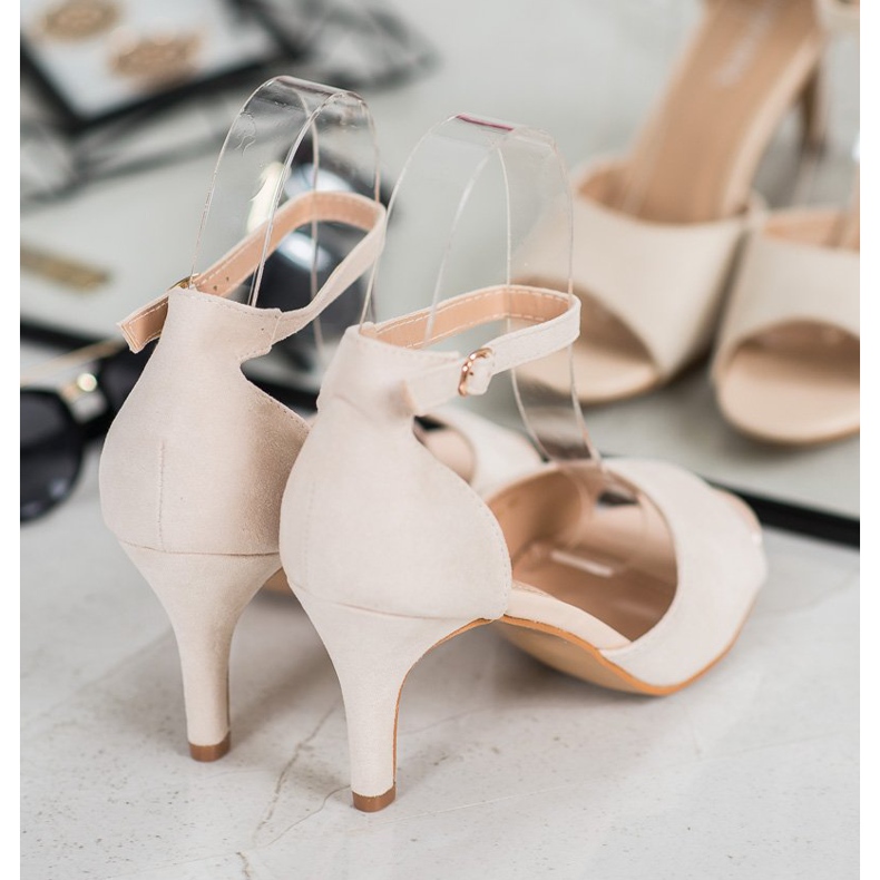 Stílusos, nyitott orrú VINCEZA szivattyúk bézs 2