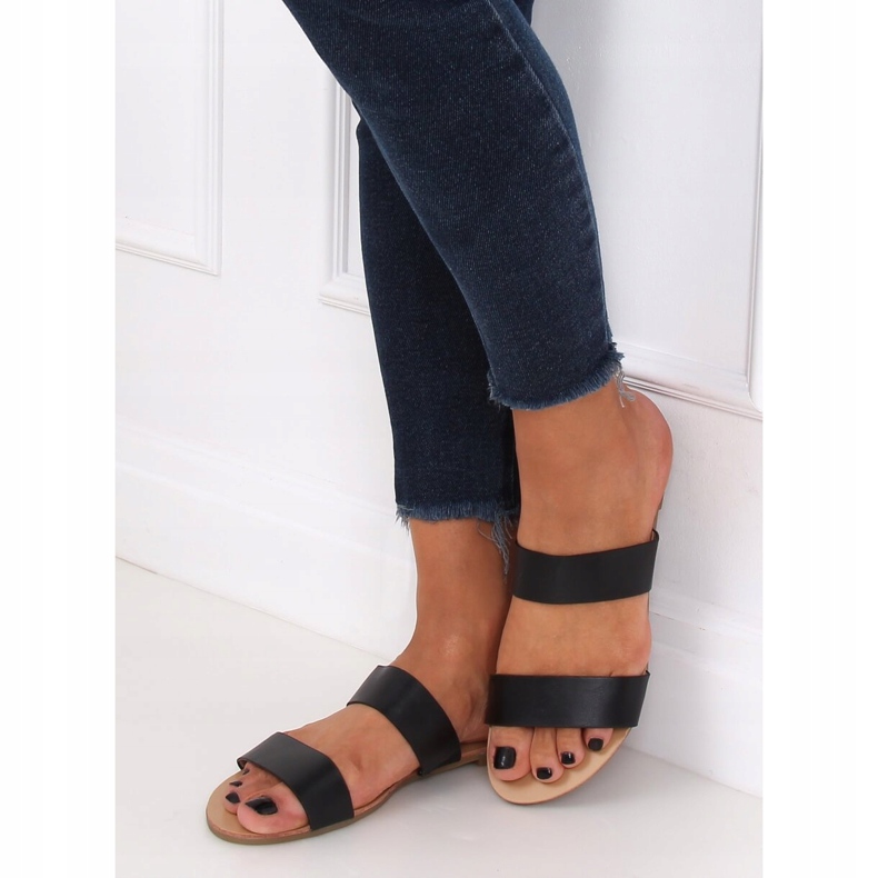 Fekete egyenes papucs S060074 Fekete 1