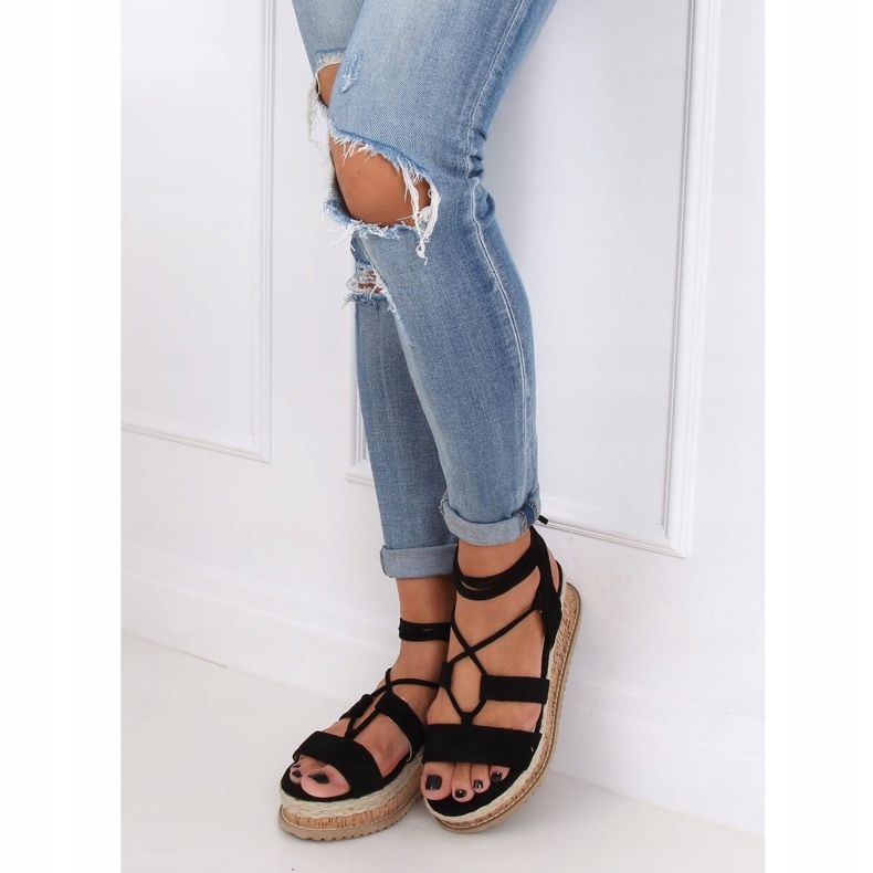 Fekete espadrilles szandál JH116 Fekete 1