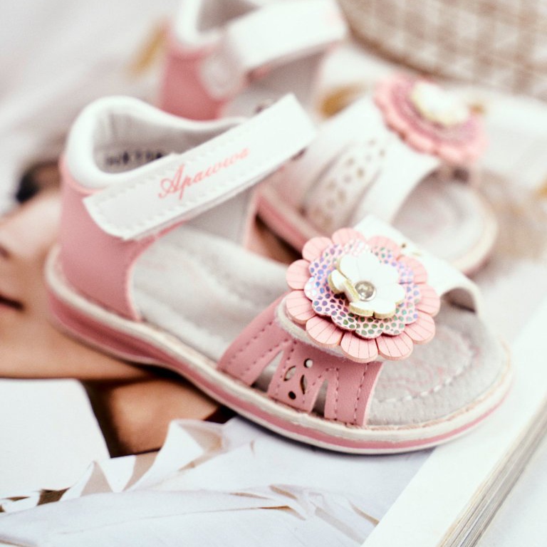 Apawwa Gyermek szandál tépőzáras rózsaszín minóval 2