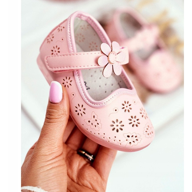 Apawwa Gyermek balerinák a tépőzáras virág rózsaszínű 1