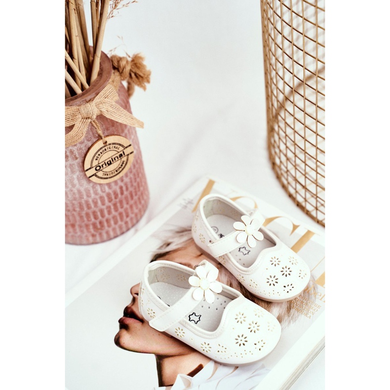 Apawwa Gyermek balerinák a tépőzáras Kwiatuszek fehér színű 1