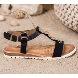 Evento Fekete szandál díszekkel 2