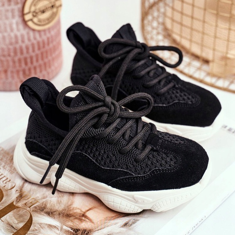 Apawwa Fekete Volema fűzős gyermek sportcipő 2