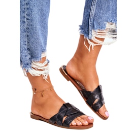 HAN Női papucs Kígyóbőr fekete esély 3