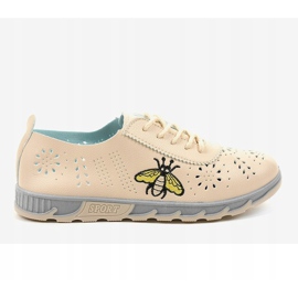 Bézs áttört cipők JH81171-2 lenyomattal 2