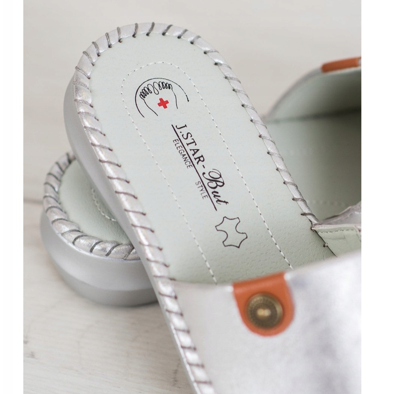 J. Star Alkalmi Eco bőr papucs szürke 1